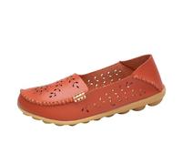 Xbemkste Scarpe da donna eleganti, corti, in pelle, con tacchi alti, alla moda, con cerniera, da donna, Colore: arancione., 39 EU