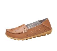 Xbemkste Scarpe da donna eleganti, corti, in pelle, con tacchi alti, alla moda, con cerniera, da donna, marrone, 37 EU