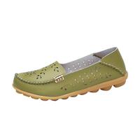 Xbemkste Scarpe da donna eleganti, corti, in pelle, con tacchi alti, alla moda, con cerniera, da donna, verde, 36 EU