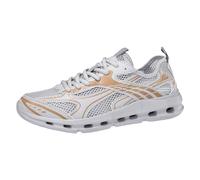 Xbemkste Scarpe da uomo con motivo alla moda, minimalista, rete colorata, traspiranti, comode, antiscivolo, per sport all'aria aperta, per il tempo libero, con plateau, grigio., 43 EU