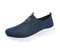 Xbemkste Scarpe da uomo modello alla moda semplice maglia di colore puro traspirante confortevole scarpe da trekking casual scarpe sportive leggere uomo, Blu, 42 EU