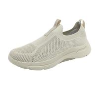 Xbemkste Scarpe estive da uomo modello alla moda, semplici tinta unita, vestibilità leggera, comode scarpe casual con fondo piatto, scarpe da ginnastica leggere da uomo, beige., 41 EU