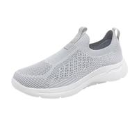 Xbemkste Scarpe estive da uomo modello alla moda, semplici tinta unita, vestibilità leggera, comode scarpe casual con fondo piatto, scarpe da ginnastica leggere da uomo, grigio., 41 EU