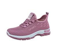 Xbemkste Scarpe sportive da uomo per il tempo libero, slip on traspiranti, alla moda, piatte, scarpe da passeggio, Viola chiaro, 37.5 EU
