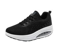Xbemkste Sneaker da donna Fly Mesh Scarpe a dondolo Square Dancing Scarpe sportive per il tempo libero, per la mamma, per il fitness, scarpe traspiranti, Nero , 38.5 EU