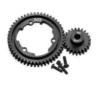 XBERSTAR Ingranaggio cilindrico in acciaio temprato per Traxxas 1/5 X-Maxx 1/7 XO-1 1/10 Maxx 1/10 E-REVO 2.0 VXL ingranaggio di ricambio (50T+23T)