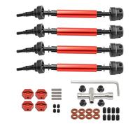 XBERSTAR RC CVD Set di alberi di trasmissione per 1/10 Arrma 3s Senton/Granite/Typhon/Vorteks RC albero motore anteriore posteriore CVD albero motore universale parti di aggiornamento (rosso)