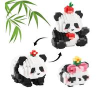 Xbessc 2 Pezzi Mattoncini da Costruzione Panda 2 In 1 Panda Mattoni per Animali Graziosi Panda Animals Building Set Panda Micromattoncini da Costruzione per Adatto A Bambini dai 7 Anni In Su Adulti