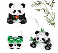 Xbessc 2 Pezzi Mattoncini da Costruzione Panda 2 In 1 Panda Mattoni per Animali Graziosi Panda Micromattoncini da Costruzione Panda Animals Building Set per Adatto A Bambini dai 7 Anni In Su Adulti
