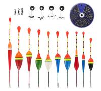 Xbessc Kit 18 Pesca Mare, 10 Pezzi Galleggianti da Pesca 205 Pezzi Pesca Piombo Shots 4 Pezzi Stopper Galleggiante Pesca 3 Pezzi Anello Girevole per Dolce Acqua Salata Fiumi Laghi Stagni Oceanica