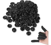 XBFOCNH 100 Pezzi Culla per Dito Lattice Protezione Copridita Finger Cots Ditali in Lattice Copridita Antistatica per Riparazione Elettronica Pulizia Gioielli Lavorazione Industriale(nero)