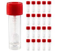XBFOCNH 20 Pezzi Contenitore per Feci 5ml, Provette per Campioni con Cucchiaio e Tappo a Vite, Contenitori per Analisi di Laboratorio, Uso Veterinario e Medico, Trasparente