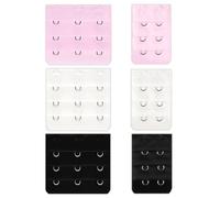 XBFOCNH 6 Pezzi Allunga Reggiseno, Prolunga Reggiseno,Cinghia di Estensione Reggiseno, Estensioni Reggiseno Morbido, confortevole ed elastico (Rosa, Bianco, Nero)
