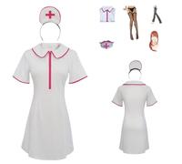 XBGXBG Cosplay di Makima Nurse Uniform- Anime Chainsaw Man - Completo con Accessori per Adulti (Uomini e Donne) | Per Halloween, Feste in Maschera e Carnevale