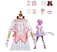 XBGXBG Kaname Madoka Esaltata dal Costume Completo di Cosplay delle Magical Girls con Parrucca e Accessori per Halloween, Festa Anime Conventioni