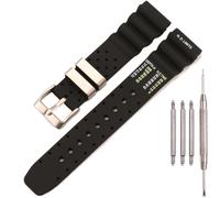 XBHSW Cinturino in silicone da 20 mm compatibile con Citizen Hyper Aqualand Duplex Promaster BN0151-09L BN0151-17L Scuba Diver Watch Strap (cinturino nero con fibbia in acciaio)