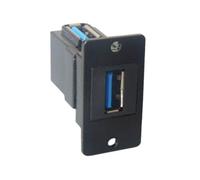 xbiez Adattatore per piastra da parete USB 3.0 a due porte anteriore e posteriore, 5 Gbps, sincronizzazione dati, connettori diretti, design funziona con computer portatili, disco rigido esterno