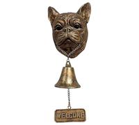 xbiez Campane a forma di testa di cane da appendere all'ingresso all'aperto con segno di benvenuto giardino portico cancello decors resine ornamento casa regalo campane appese all'aperto con segno di