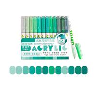 xbiez Confezione da 12 pennarelli fluorescenti in vernice acrilica scura, inchiostri non salti che scorrono per decorazioni e pennarelli non stop