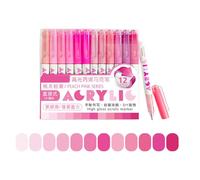 xbiez Confezione da 12 pennarelli fluorescenti in vernice acrilica scura, inchiostri non salti che scorrono per decorazioni e pennarelli non stop