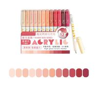 xbiez Confezione da 12 pennarelli fluorescenti in vernice acrilica scura, inchiostri non salti che scorrono per decorazioni e pennarelli non stop