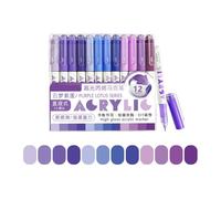 xbiez Confezione da 12 pennarelli fluorescenti in vernice acrilica scura, inchiostri non salti che scorrono per decorazioni e pennarelli non stop