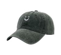 xbiez Elegante berretto in cotone ricamato con accenti invecchiati, vestibilità regolabile, per uomo e donna, berretto da baseball alla moda e all'aperto, Verde militare, Taglia unica