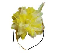 xbiez Elegante fascia per capelli con fiore piumato alto teschio 20S Flapper Hairhoop per capelli femminile Teaparty accessorio modellante