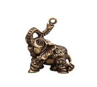 xbiez Portachiavi a forma di elefante in ottone massiccio, ornamento che simboleggia buone fortune e saggezze per la casa o l'ufficio decorazione regalo scultura elefante in ottone