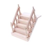 xbiez Realistics Miniatura Robusta Materiali In Legno Scala Con Corrimano Per Case Delle Bambole Forniture Impostazioni 1 12 Scala Mobili In Legno Piccolo Modello Scala