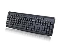 xbiez Tastiera ergonomica del cavo di USB 104Keys con la tastiera resistente & ergonomica di disposizione dell'acqua per l'ufficio e uso industriale
