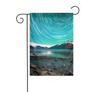 XBKGOHA Aurora Borealis - Asta per bandiera da giardino, decorazione per cortile, 30,5 x 45,7 cm, colore: verde