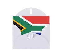 XBKGOHA Biglietto di auguri bianco con bandiera del Sudafrica stampata per inviti festivi per feste di compleanno