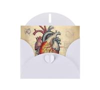 XBKGOHA Biglietto di auguri bianco con motivo anatomia umana stampato per inviti per feste di compleanno