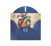 XBKGOHA Biglietto di auguri blu con motivo anatomia umana stampato per inviti per feste di compleanno