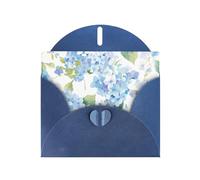 XBKGOHA Biglietto di auguri blu ortensia acquerello stampato per festa di compleanno invito festivo
