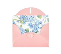 XBKGOHA Biglietto di auguri rosa ortensia acquerello stampato per festa di compleanno invito festivo