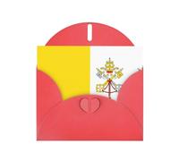 XBKGOHA Biglietto di auguri rosso con bandiera del Vaticano stampato per festivo invito festa di compleanno