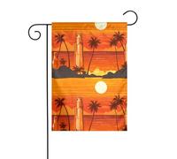 XBKGOHA bottiglie birra spiaggia tramonto tempo Immagine Giardino pennone esterno cortile decorazione moda 30,5 x 45,7 cm