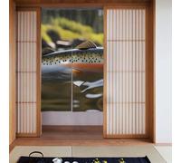 XBKGOHA Brook - Tenda con stampa a mosca e trota, 86,4 x 142,2 cm, liscia e non si stropiccia, 2 pezzi, tenda in tessuto, divisorio