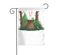 XBKGOHA Bunny in the forest Picture Garden pennone esterno cortile decorazione moda 30,5 x 45,7 cm