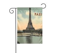 XBKGOHA Cartolina vintage Parigi immagine giardino pennone esterno cortile decorazione moda 30,5 x 45,7 cm