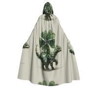 XBKGOHA Clover Dinosaur stampato Halloween adulto mantello con cappuccio senza cerniera, comodo per feste in costume