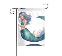 XBKGOHA Coda di sirena immagine asta bandiera giardino decorazione cortile esterno moda 30,5 x 45,7 cm