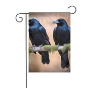 XBKGOHA Due corvi neri Immagine Giardino pennone esterno cortile decorazione moda 30,5 x 45,7 cm