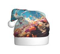 XBKGOHA Farfalle colorate che volano in tutto il cielo Stampa Cappello di Natale per adulto accessorio di qualità morbido, leggero e soffice