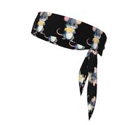 XBKGOHA Foulard sportivo con motivo topolino che mangia formaggio, assorbe il sudore e traspirante, fascia per la testa con movimento, fazzoletto su entrambi
