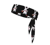 XBKGOHA Foulard sportivo con piccolo coniglio bianco che tira ravanello, assorbe il sudore e traspirante, fascia per capelli, fazzoletto su entrambi i lati