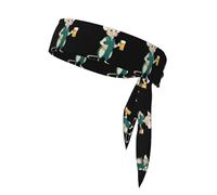 XBKGOHA Foulard sportivo con topolino che beve birra, assorbe il sudore e traspirante, fascia per la testa con movimento, fazzoletto su entrambi