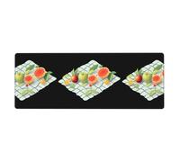 XBKGOHA Fruit On The Grid Picture - Tappetino per mouse extra large, forte adesione, durevole, bordo di bloccaggio preciso 30,5 x 80 cm